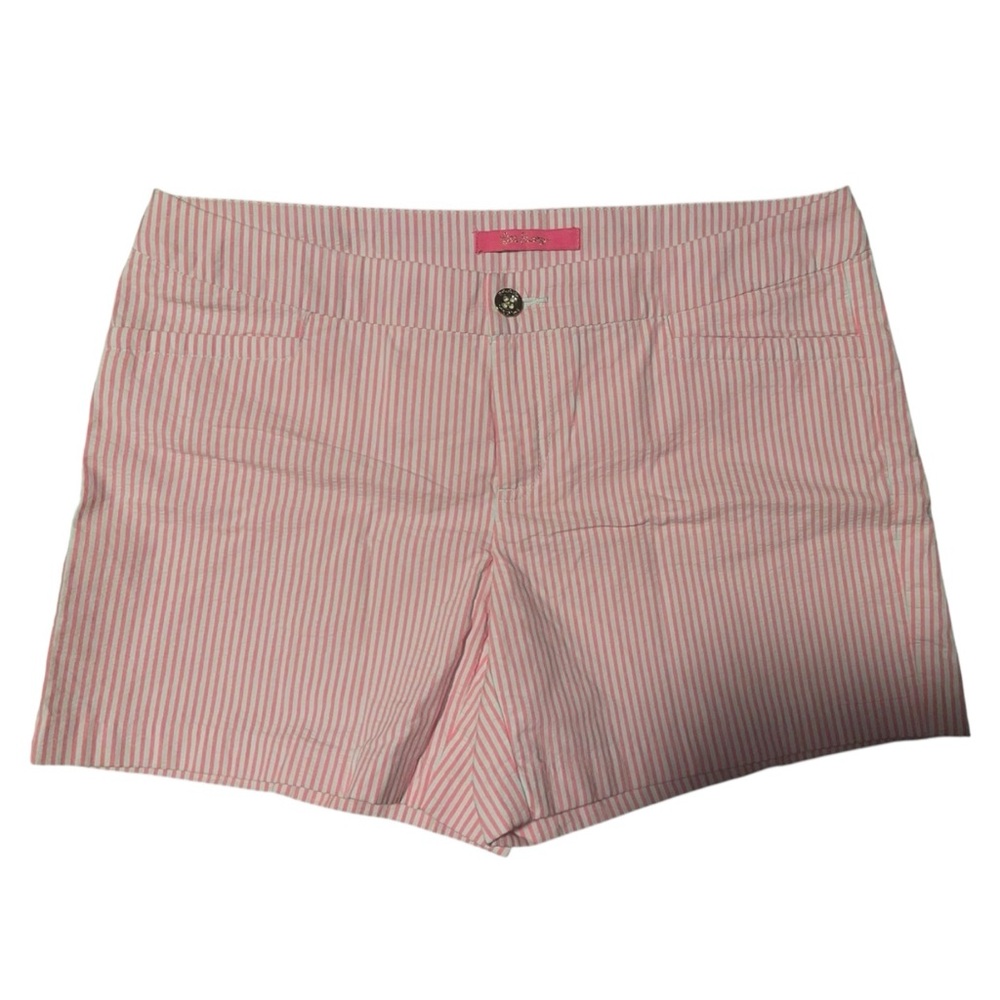 Lilly Pulitzer Pink White Striped Kelly Short Shorts Size 8